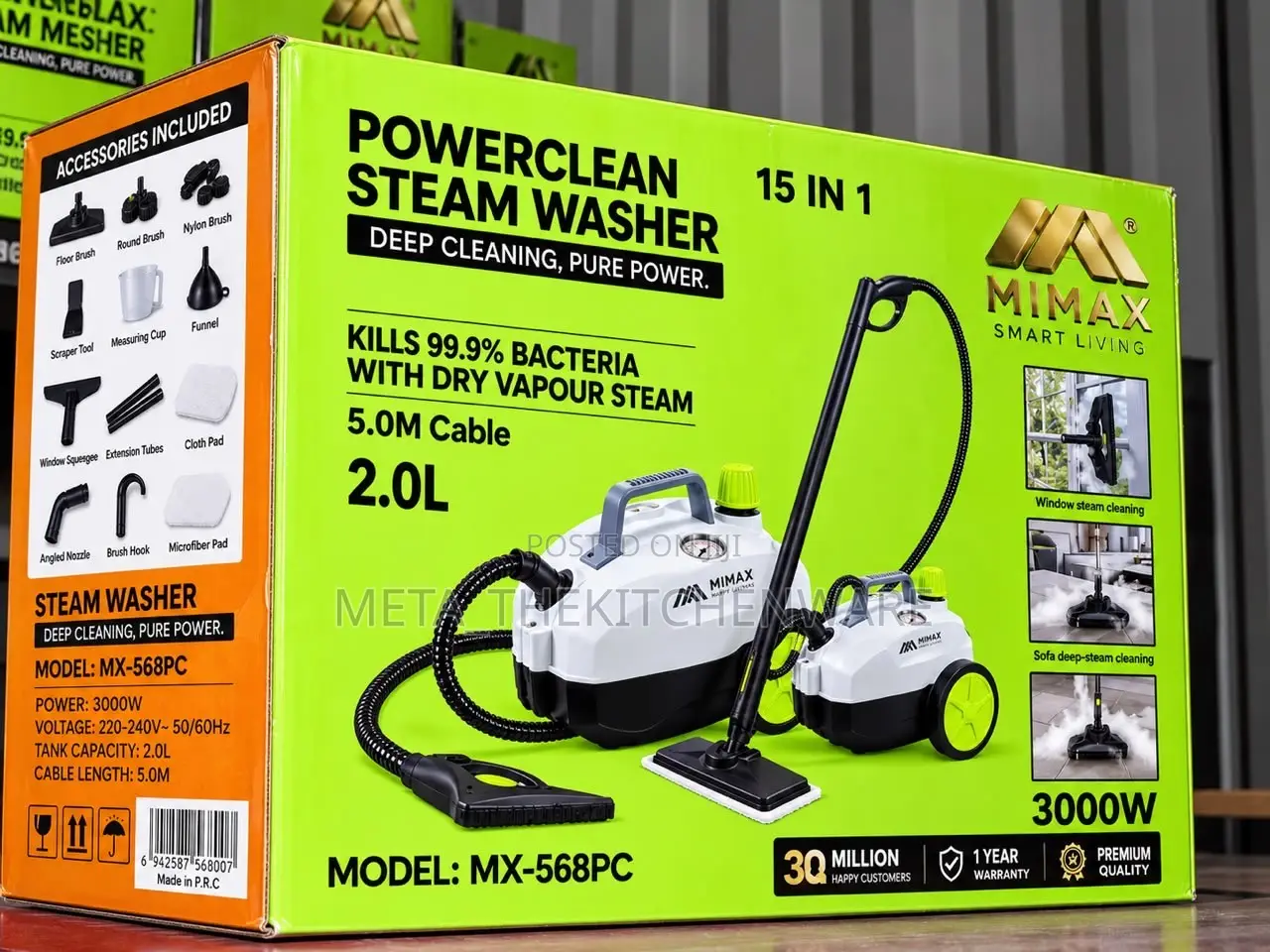 Mimax Powerclean Steam Washer 15 in 1 3000w