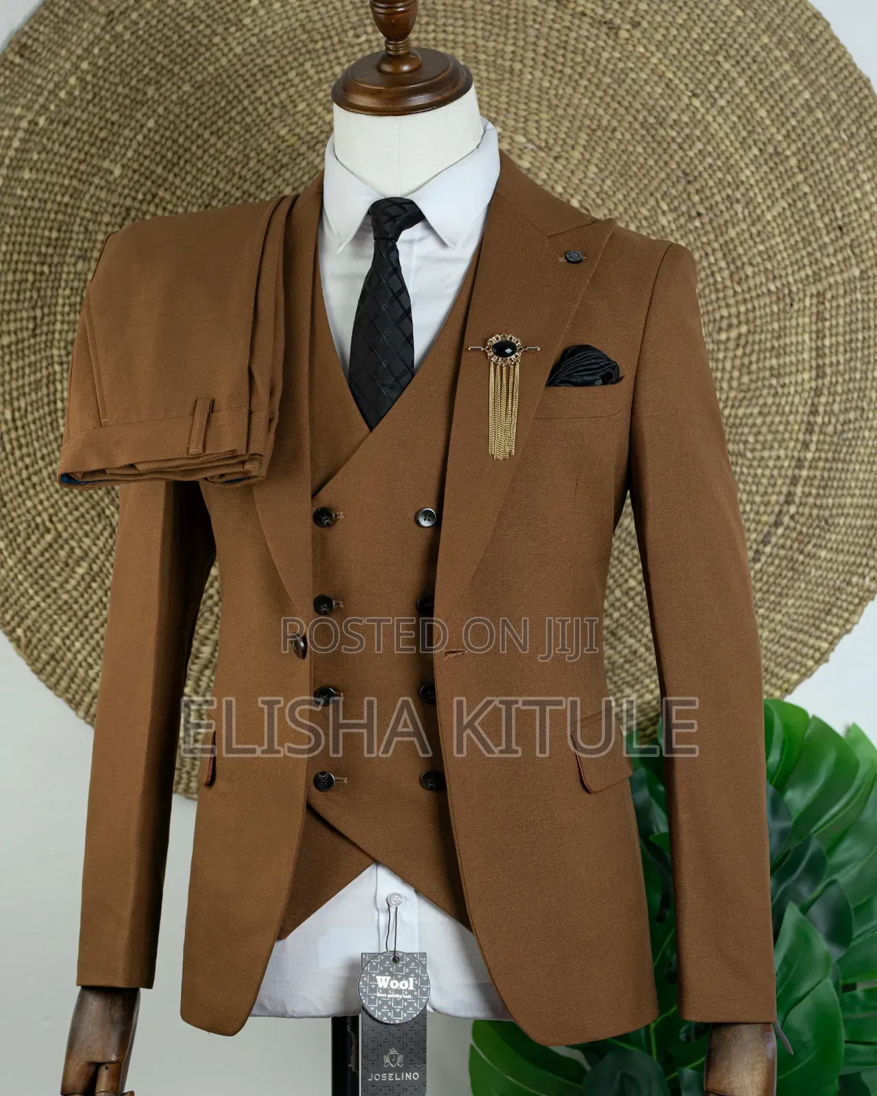 Tobacco Brown Suit for Men