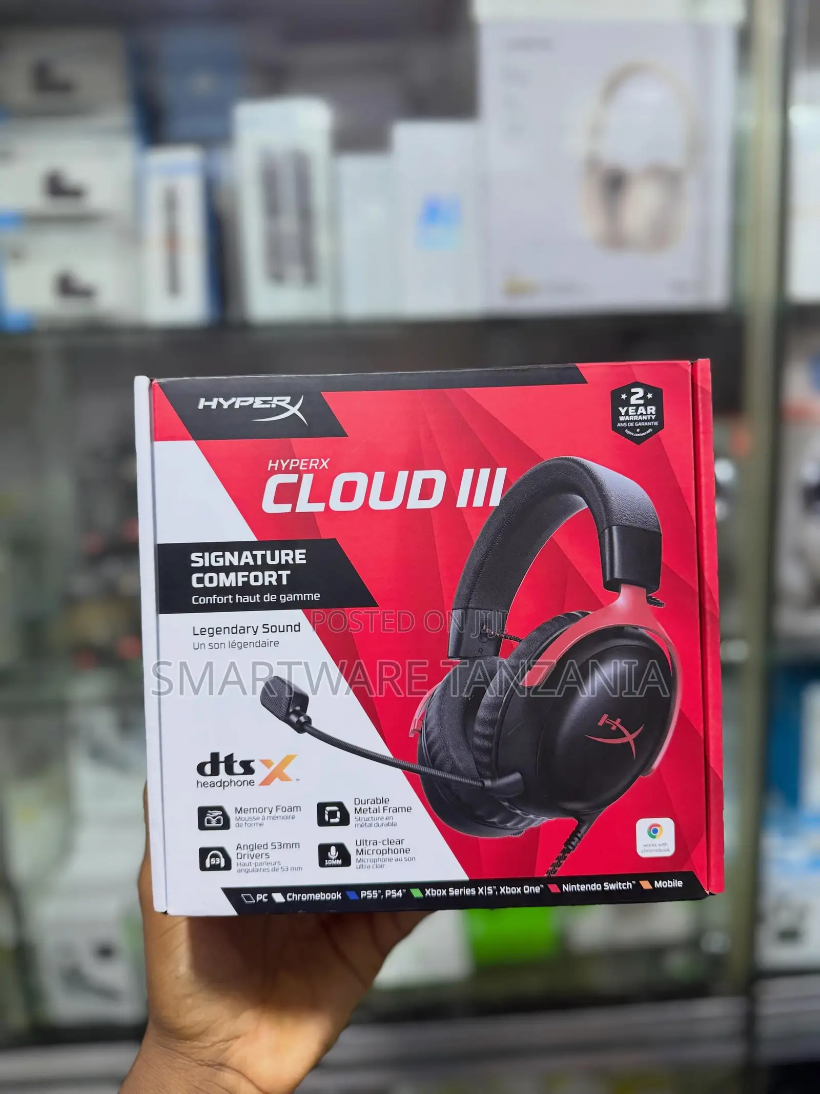 HyperX Cloud III Gaming Headset With 53mm Drivers, Durable Metal Frame