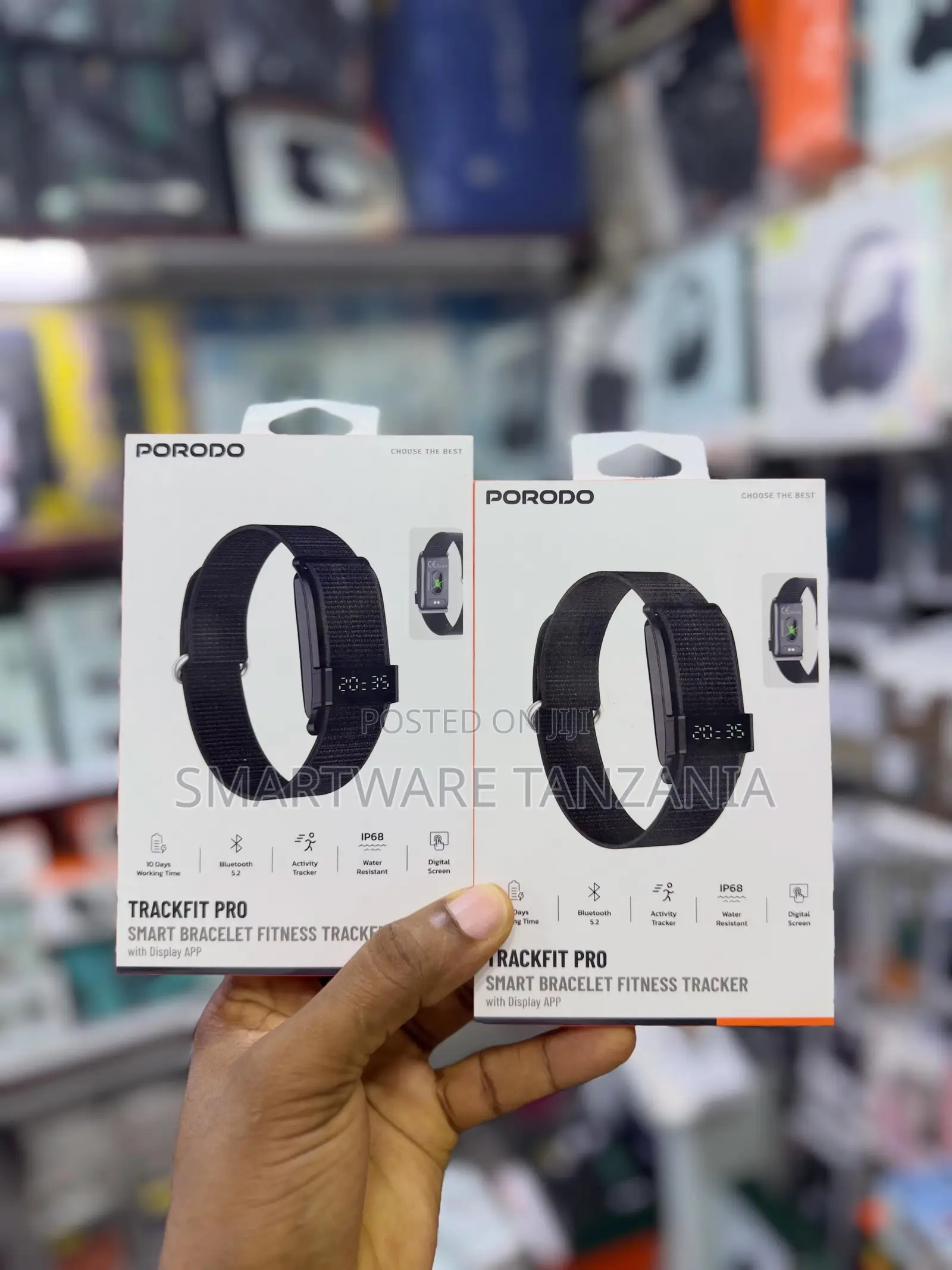 Porodo Trackfit Pro Smart Bracelet Fitness Tracker, Water Resistant
