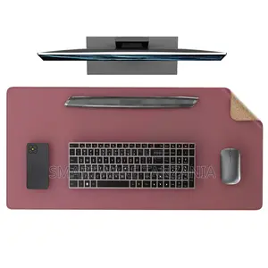 Office Desk Pad, Natural Cork & PU Leather Dual Side Large Mouse Pad