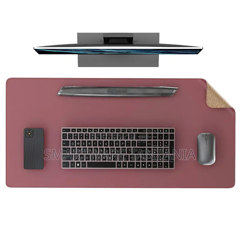 Office Desk Pad, Natural Cork & PU Leather Dual Side Large Mouse Pad