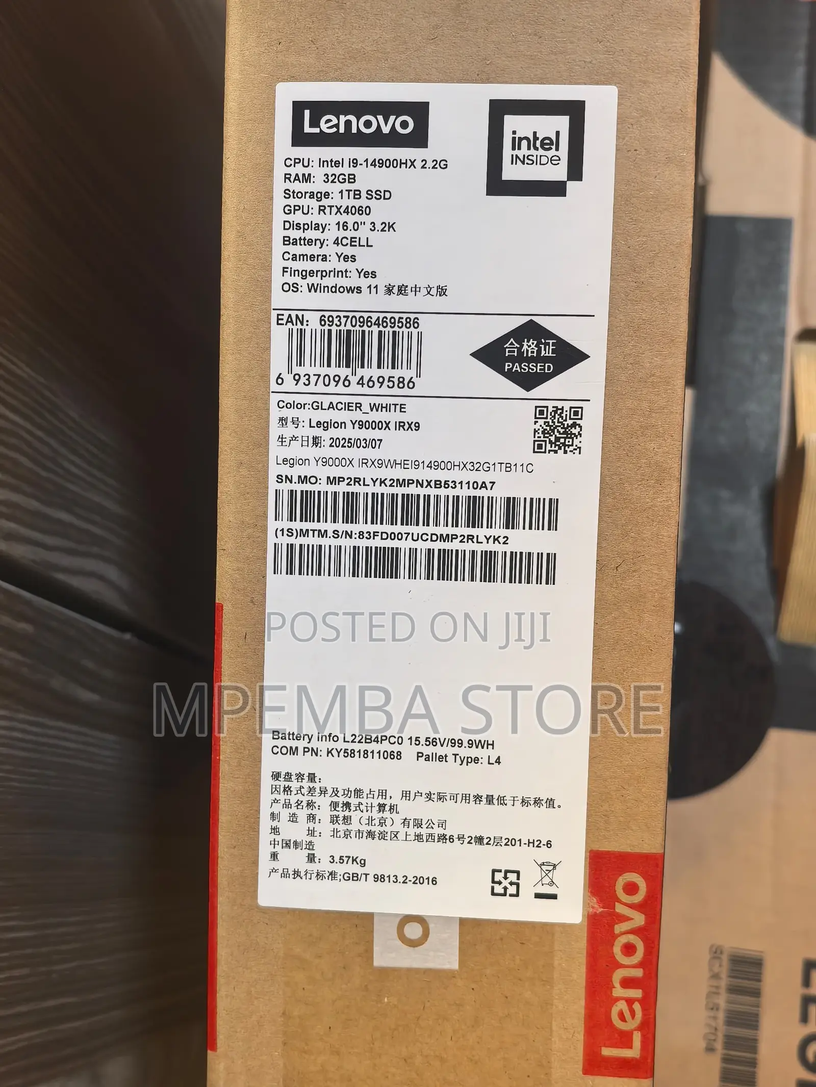 New Laptop Lenovo Legion Pro 7 32GB Intel Core i9 SSD 1T