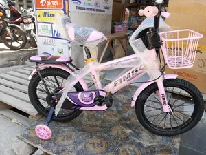 FIMBO Kids Bicycle With Training Wheels, Basket – Pink