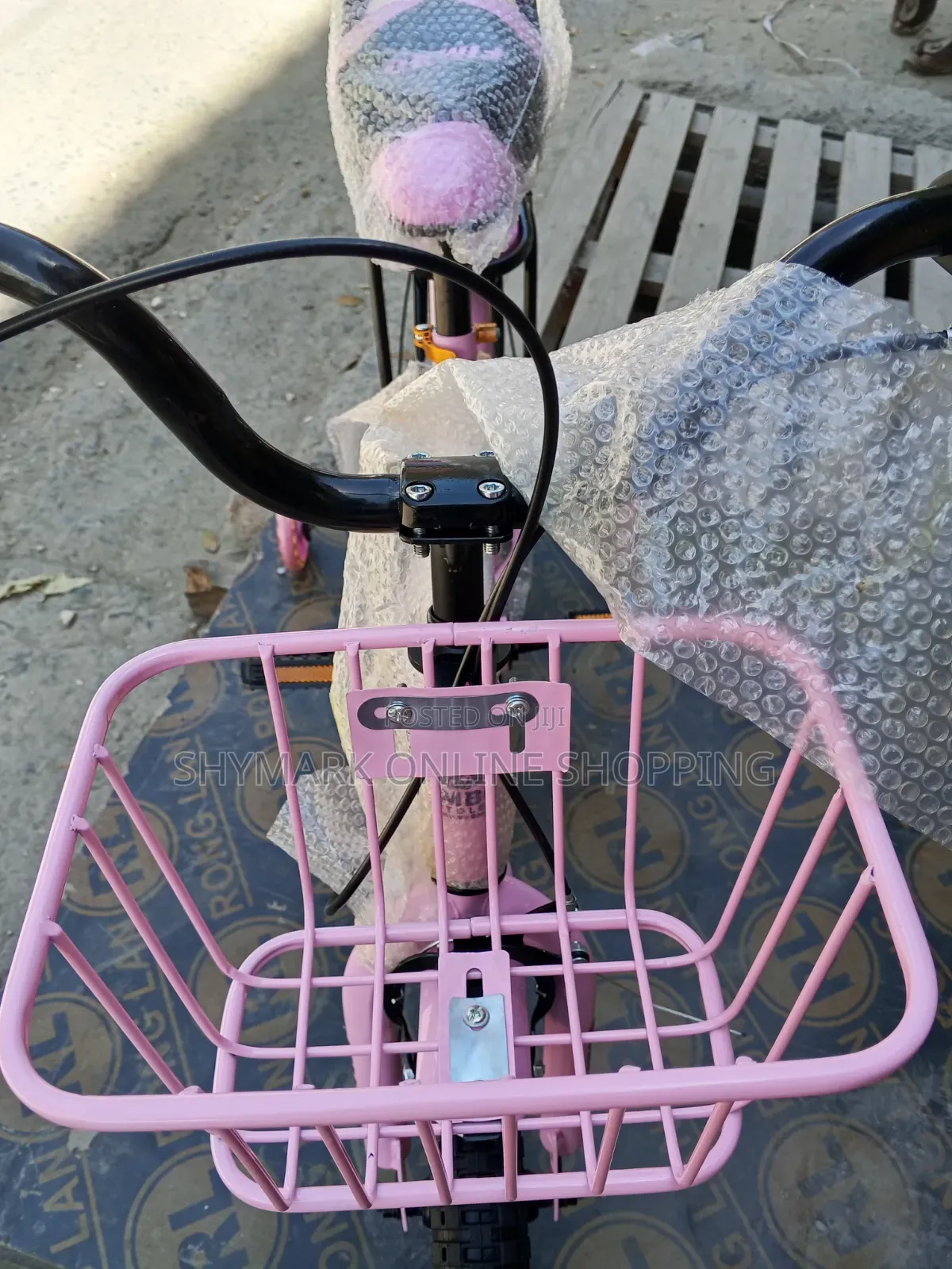 FIMBO Kids Bicycle With Training Wheels, Basket – Pink