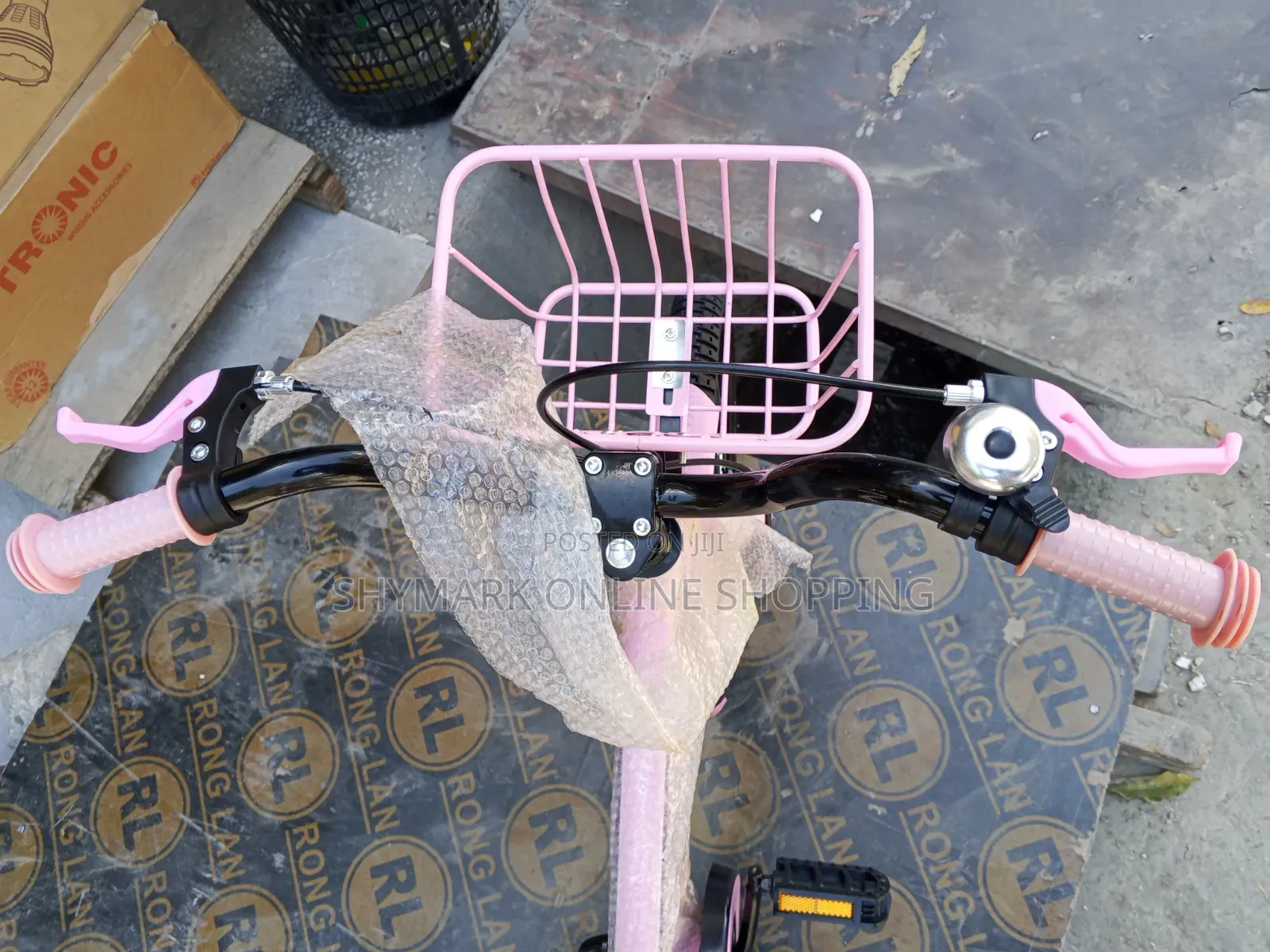 FIMBO Kids Bicycle With Training Wheels, Basket – Pink