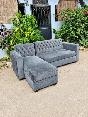 Sofa L Shape Color Grey Used Clean