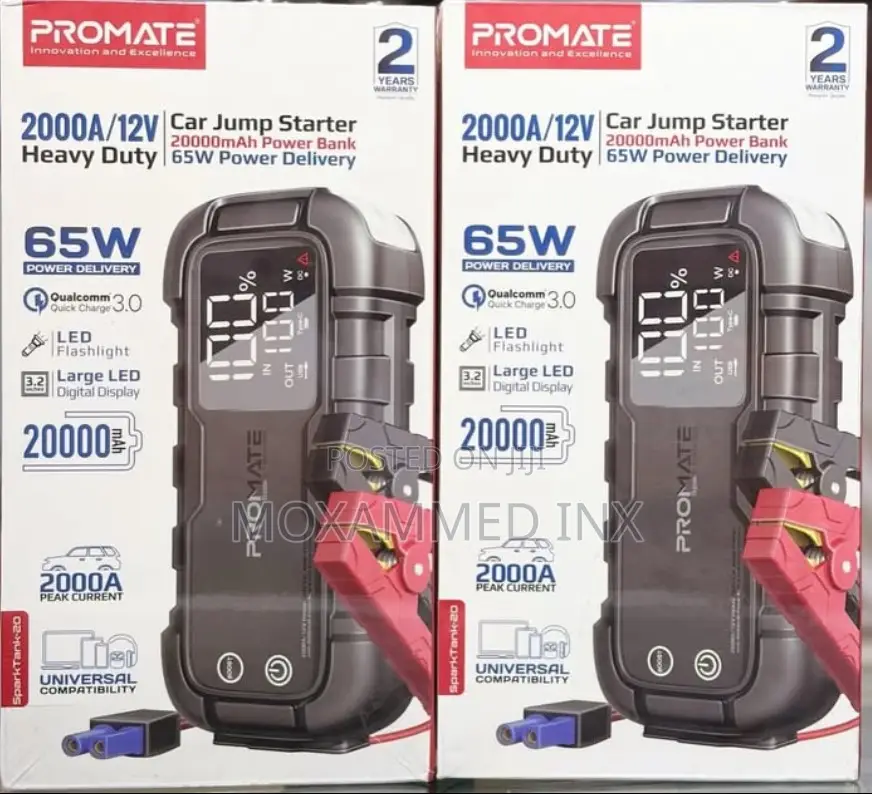 Promate SparkTank-20 Heavy-Duty Car Jump Starter and Power Bank