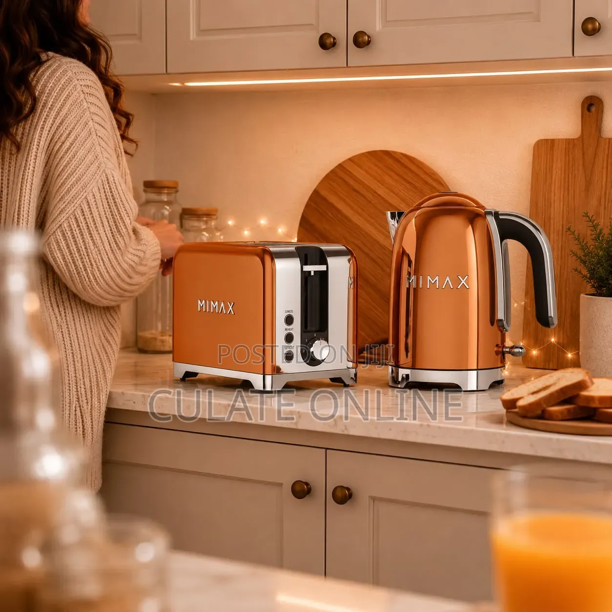 2ltrs Mimax Electric Kettle Yenye Toaster Set