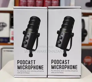 USB and XLR Podcast Microphone for Home Recording and Gaming, Black