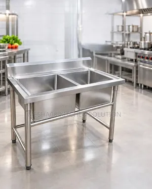 Commercial Double Bowl Sink. 1200x600x850mm