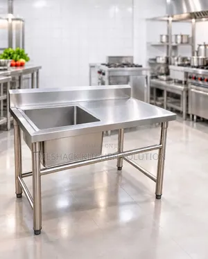 Commercial Single-Bowl Sink With Working Table.