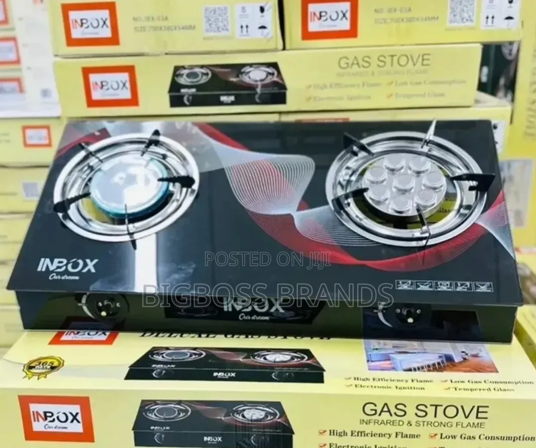 Inbox Deluxe Gas Stove (2-Burner Glass-Top Gas Cooker)