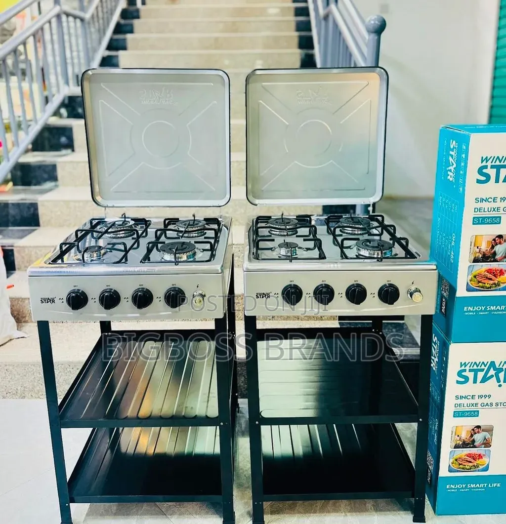 WINNING STAR 4-Burner Deluxe Gas Stove With a Metal Stand