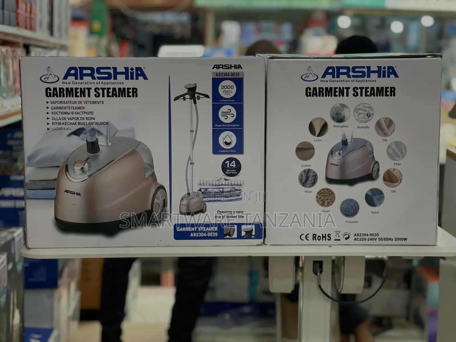 Arshia AS2304-9035 Garment Steamer 2000W With 14 Steam Settings, 2L