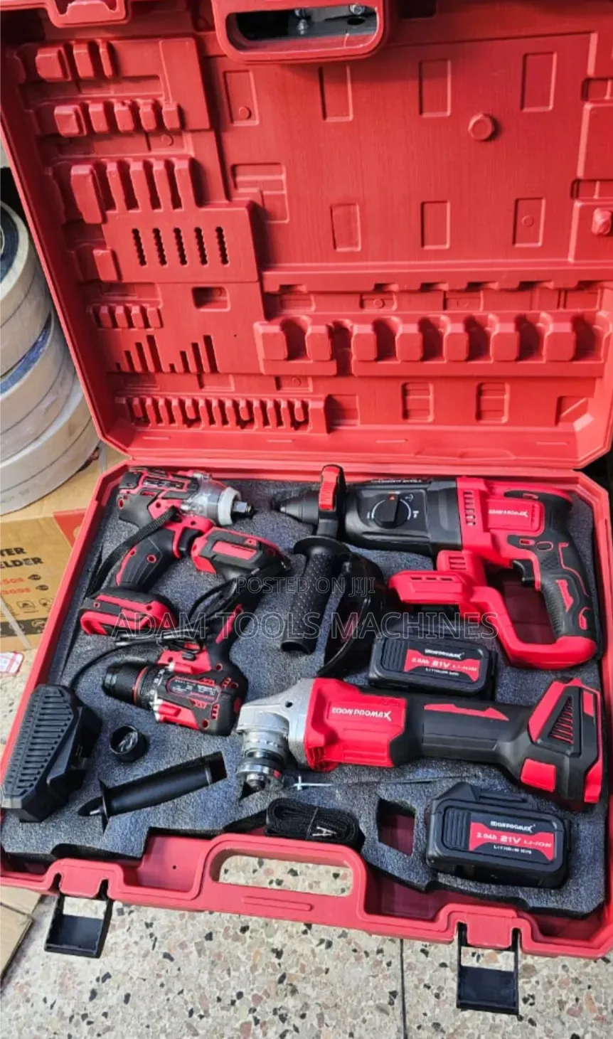 Edon Cordless Set Drill, Grinder, Impact Wrench and Rotel Hammer