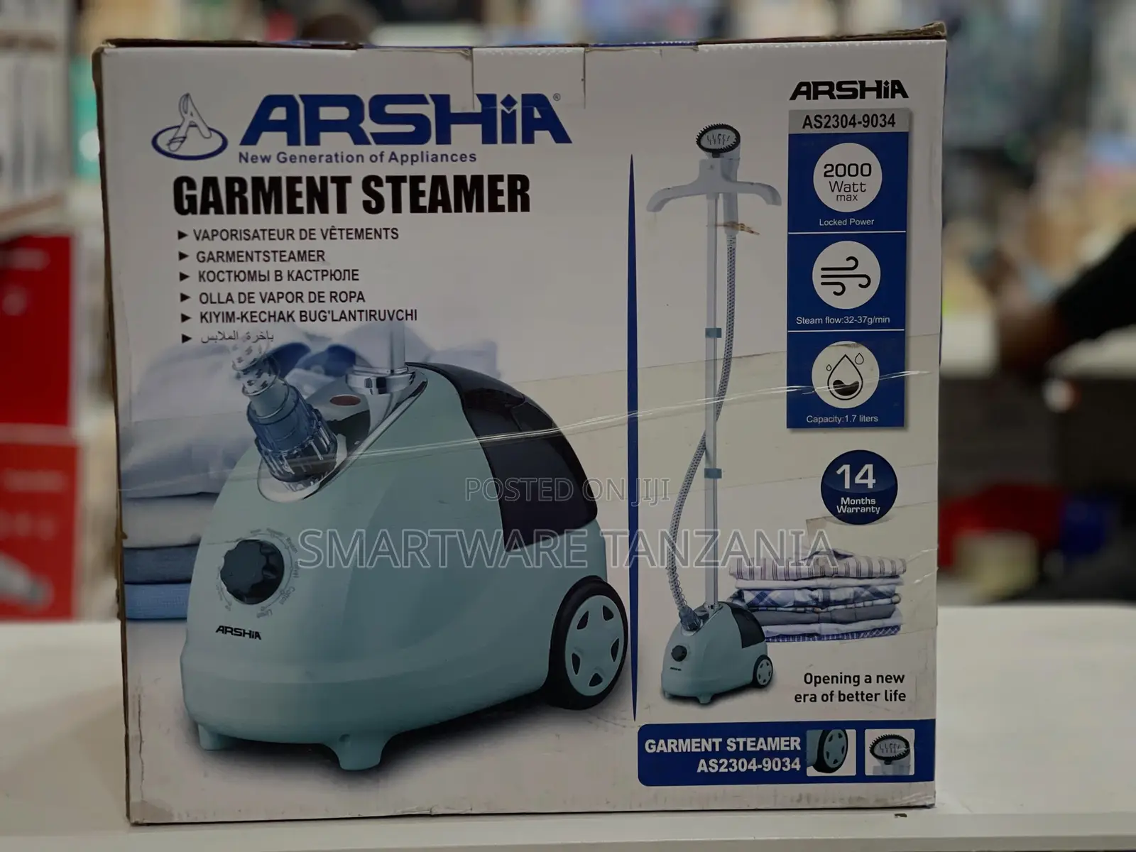 ARSHIA Garment Steamer 2000W Max, 1.7L Capacity, 32-37g/Min Steam Flow