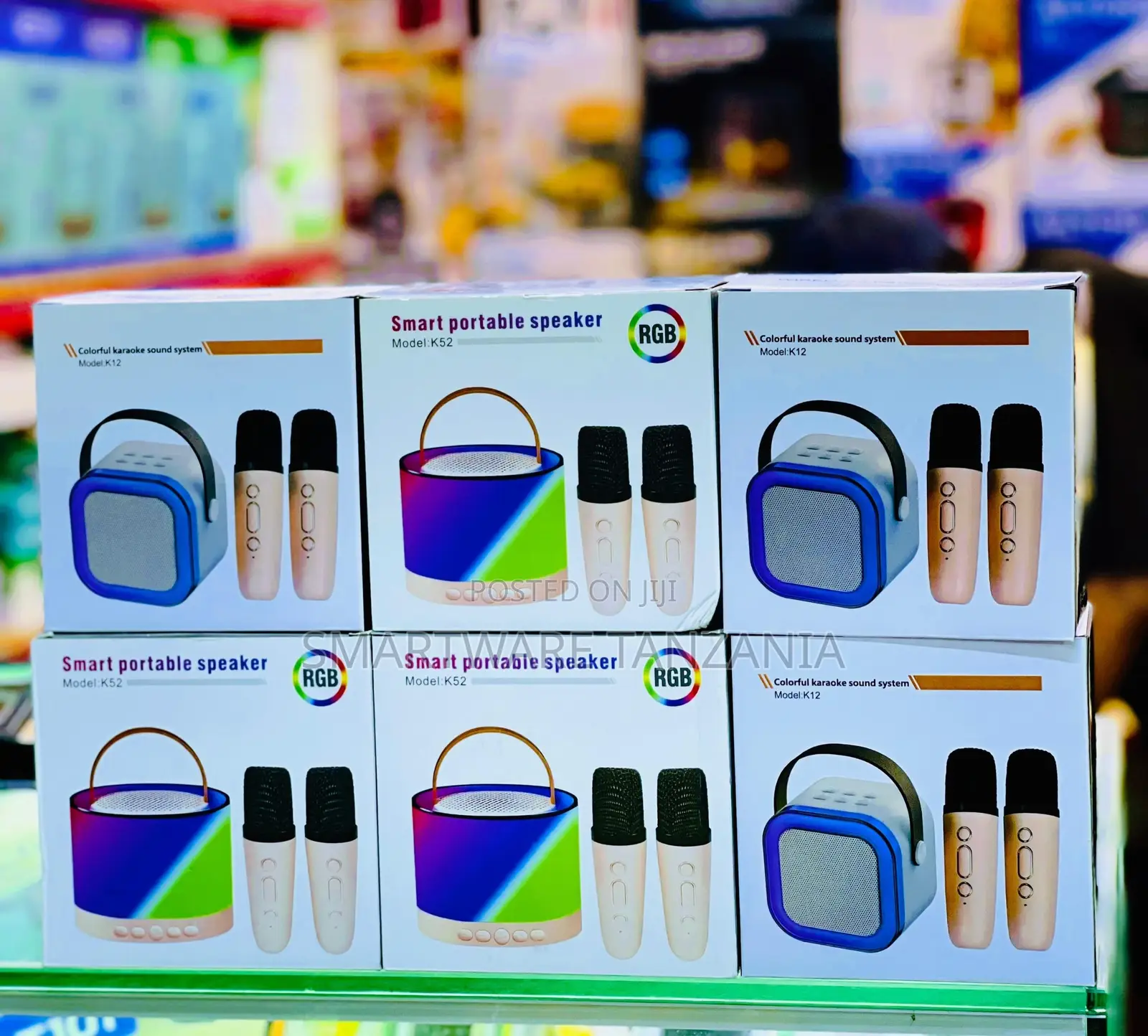 Smart Portable Speaker With RGB Lights and Dual Wireless Microphones