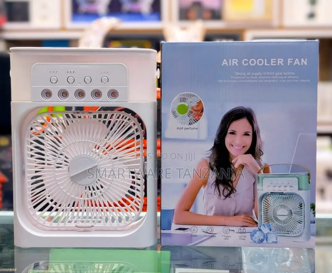 Air Cooler Fan With 3-Speed Turbine, 120ml Water Tank, 7-Color LED