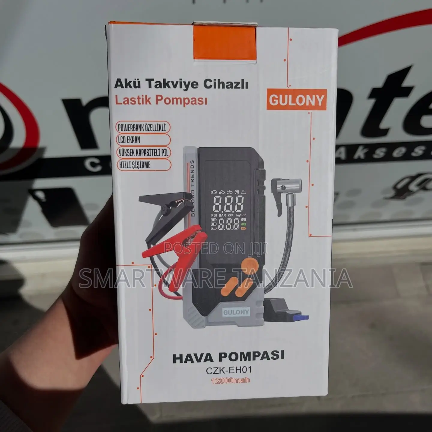 GULONY CZK-EH01 Portable Air Compressor With 12000mAh Battery and LCD
