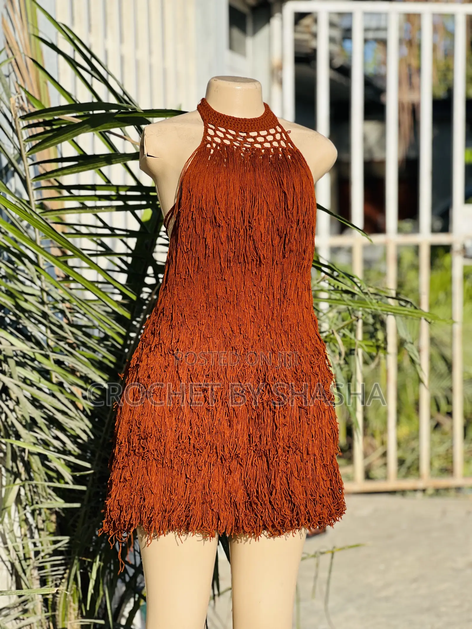 Elegant Handmade Fringe Crochet Dress