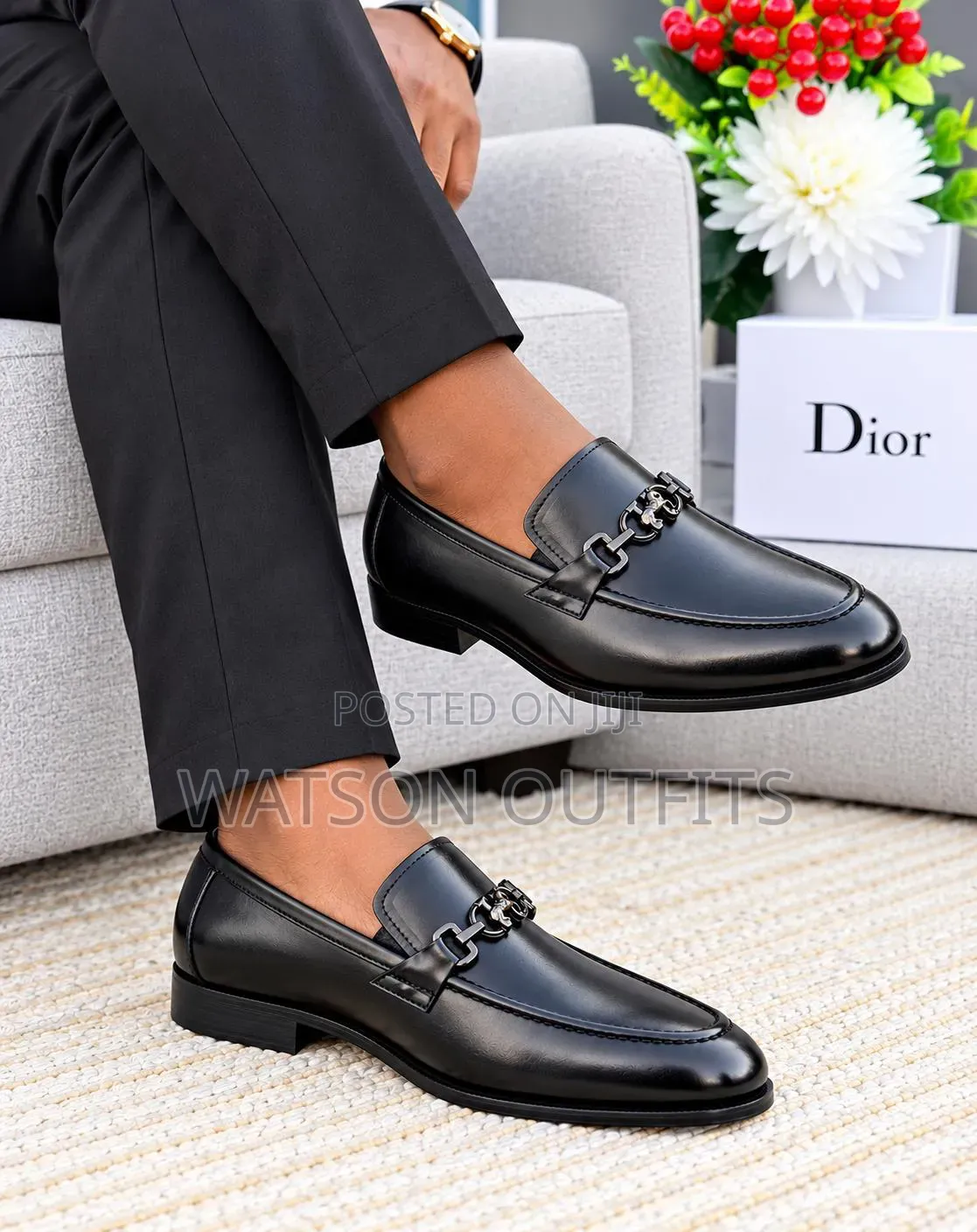 Men's Leather Shoes in Dior Made in Italy Design