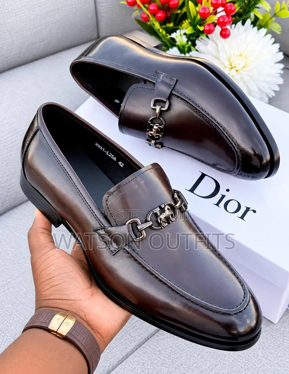 Men's Leather Shoes in Dior Made in Italy Design