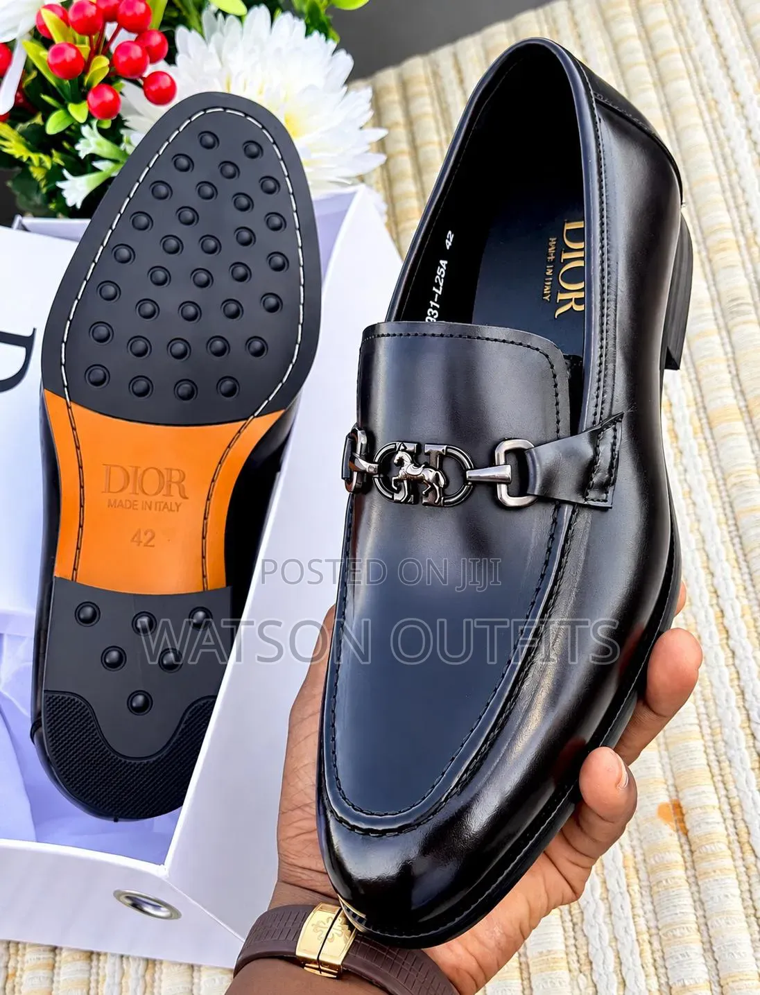 Men's Leather Shoes in Dior Made in Italy Design