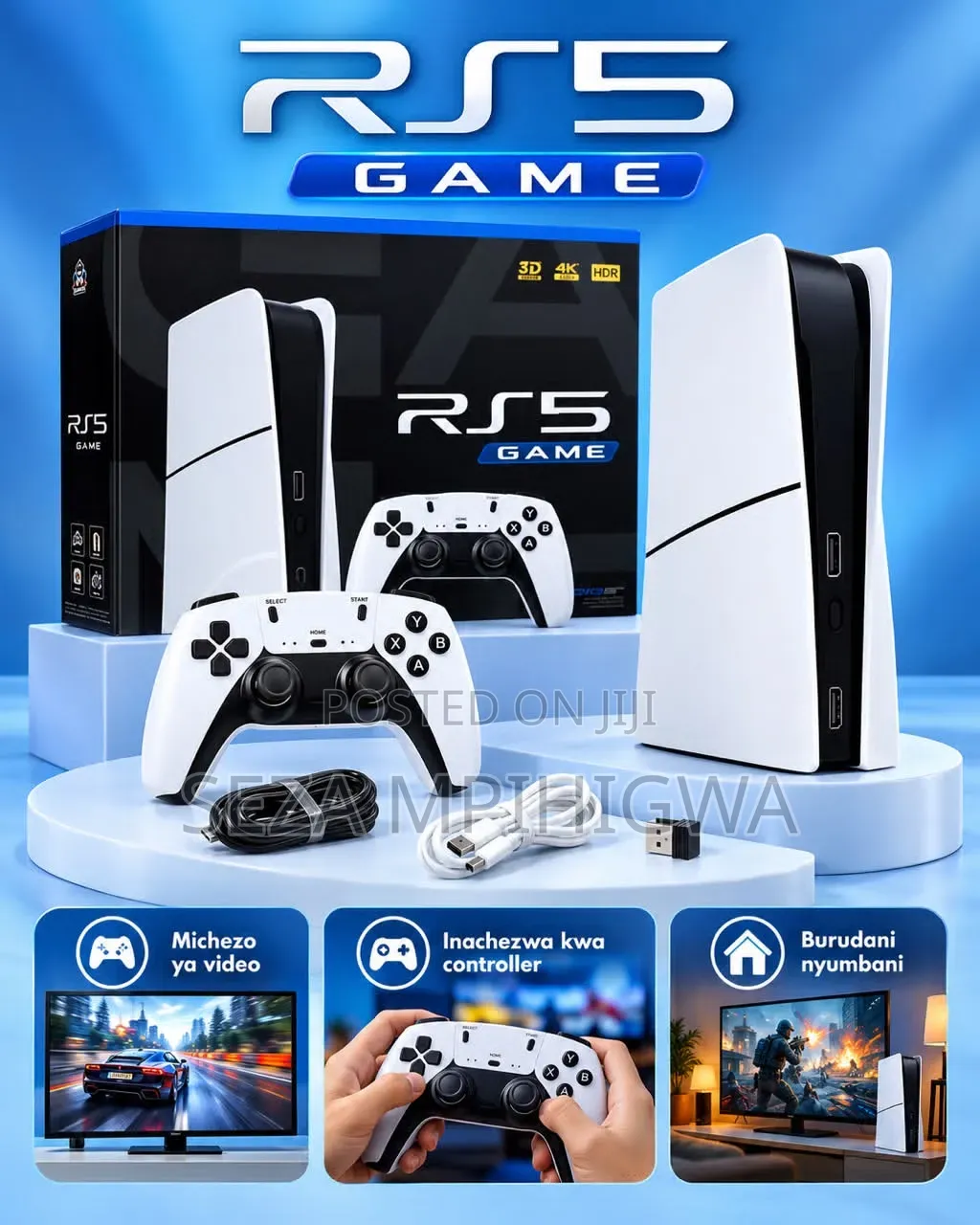 RS5 Game Console (Ultra 4K HDR Home Retro Video Game Console)