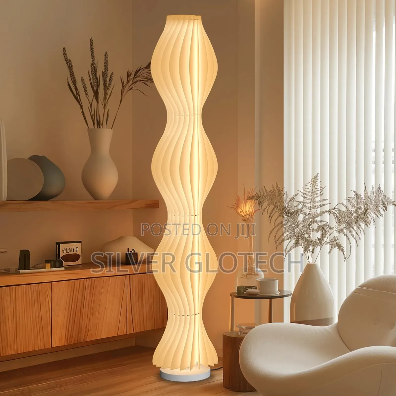 Wavy Floor Lamp - 3 Color Changing Lamp With Foot Switch & Remote