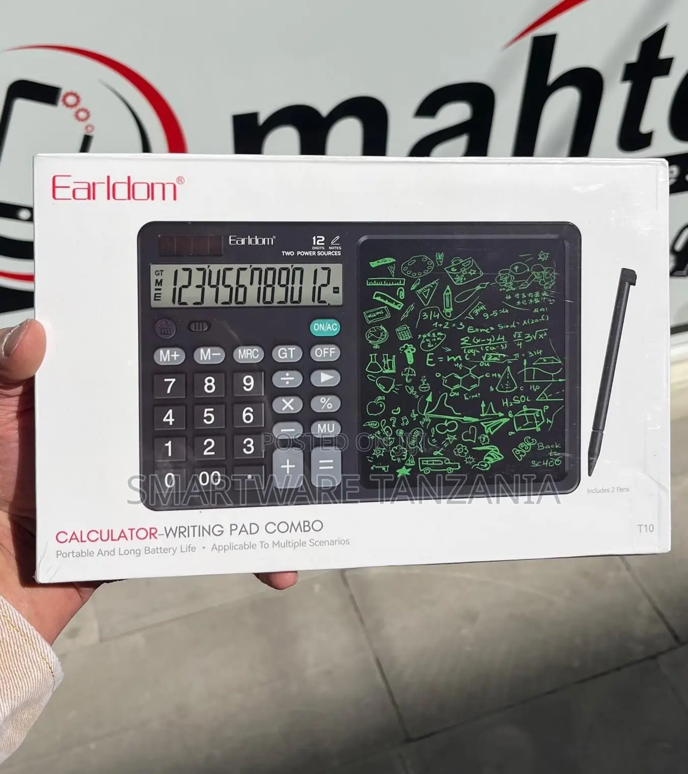 Earldom Calculator-Writing Pad Combo With Dual Power Sources, T10