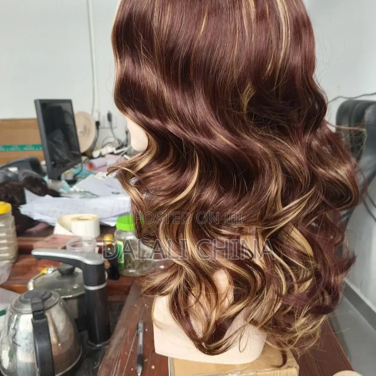 European & American Style Brown Short Curly Big Wave for Women's