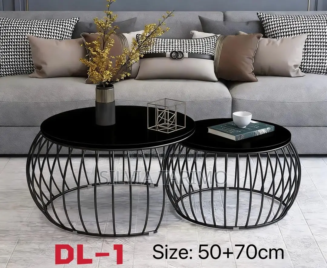 Ern 2-in-1 Round Coffee Tables – Black