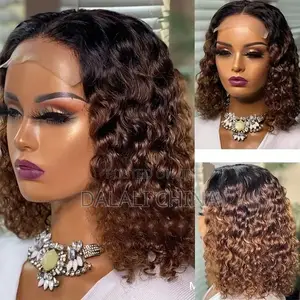 Middle Part Light Brown Gradient African Curly Hair