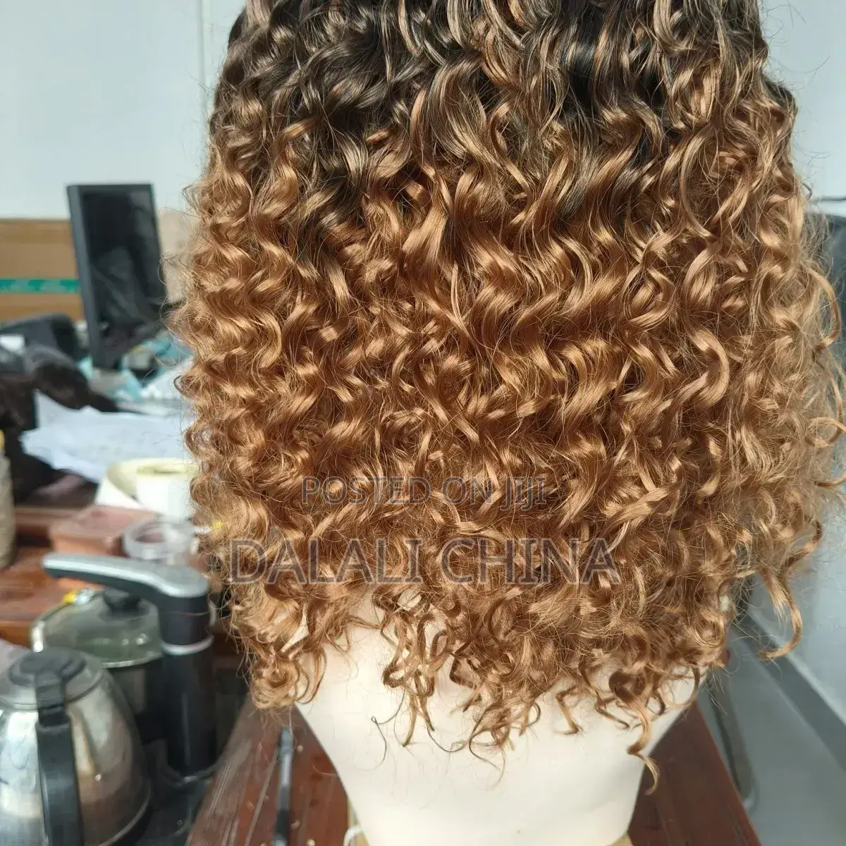 Middle Part Light Brown Gradient African Curly Hair