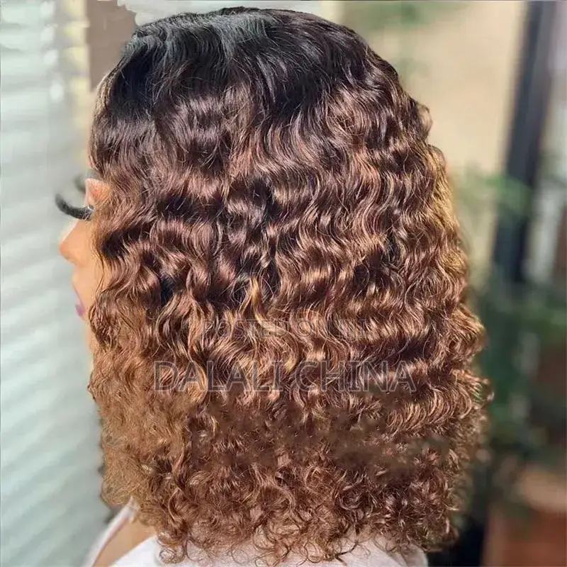 Middle Part Light Brown Gradient African Curly Hair