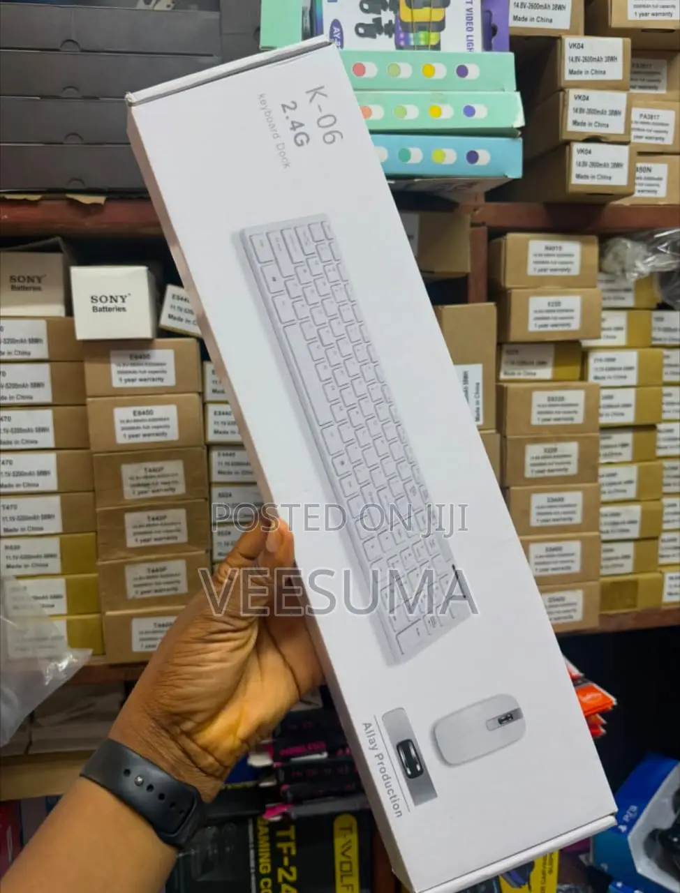 K-06 Full-Size Wireless Keyboard and Mouse Combo – Sleek White Design