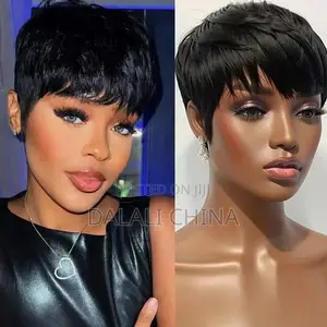 Short Pixie Cut Layered Wig With Bangs