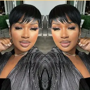 Short Pixie Cut Layered Wig With Bangs