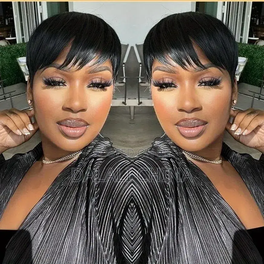 Short Pixie Cut Layered Wig With Bangs