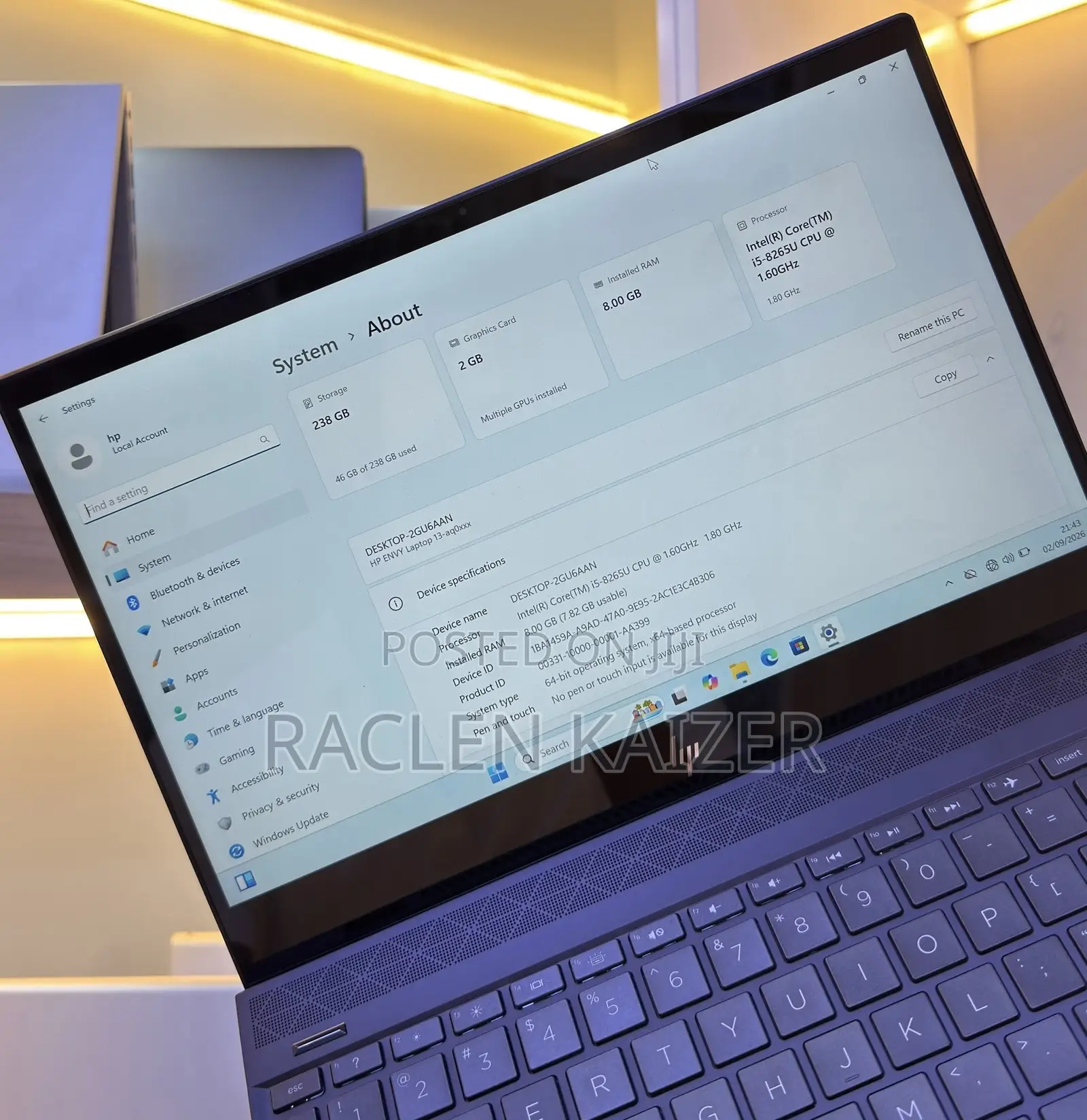 Laptop HP Envy 13-ba 8GB Intel Core i5 SSD 256GB