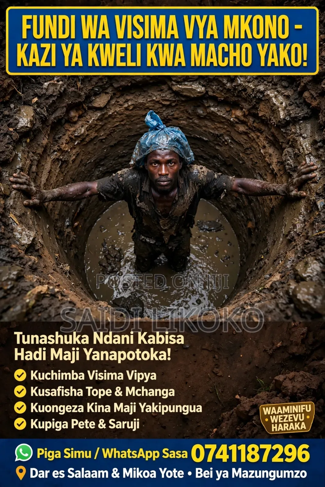 Wachimbaj Kisima Cha Maji Safi Na Salam