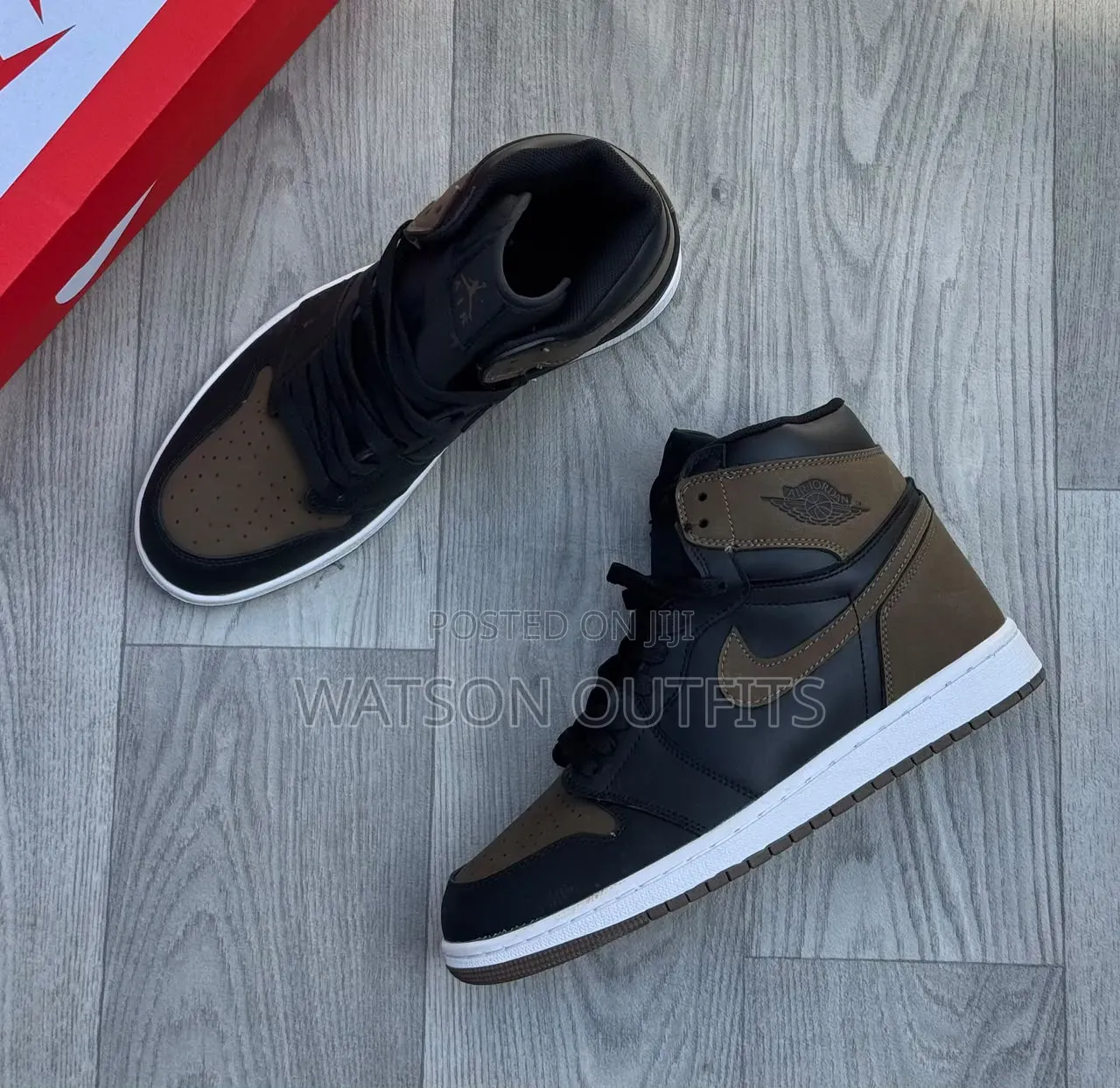 Men's Leather Shoes in AJ1-high Gum Design