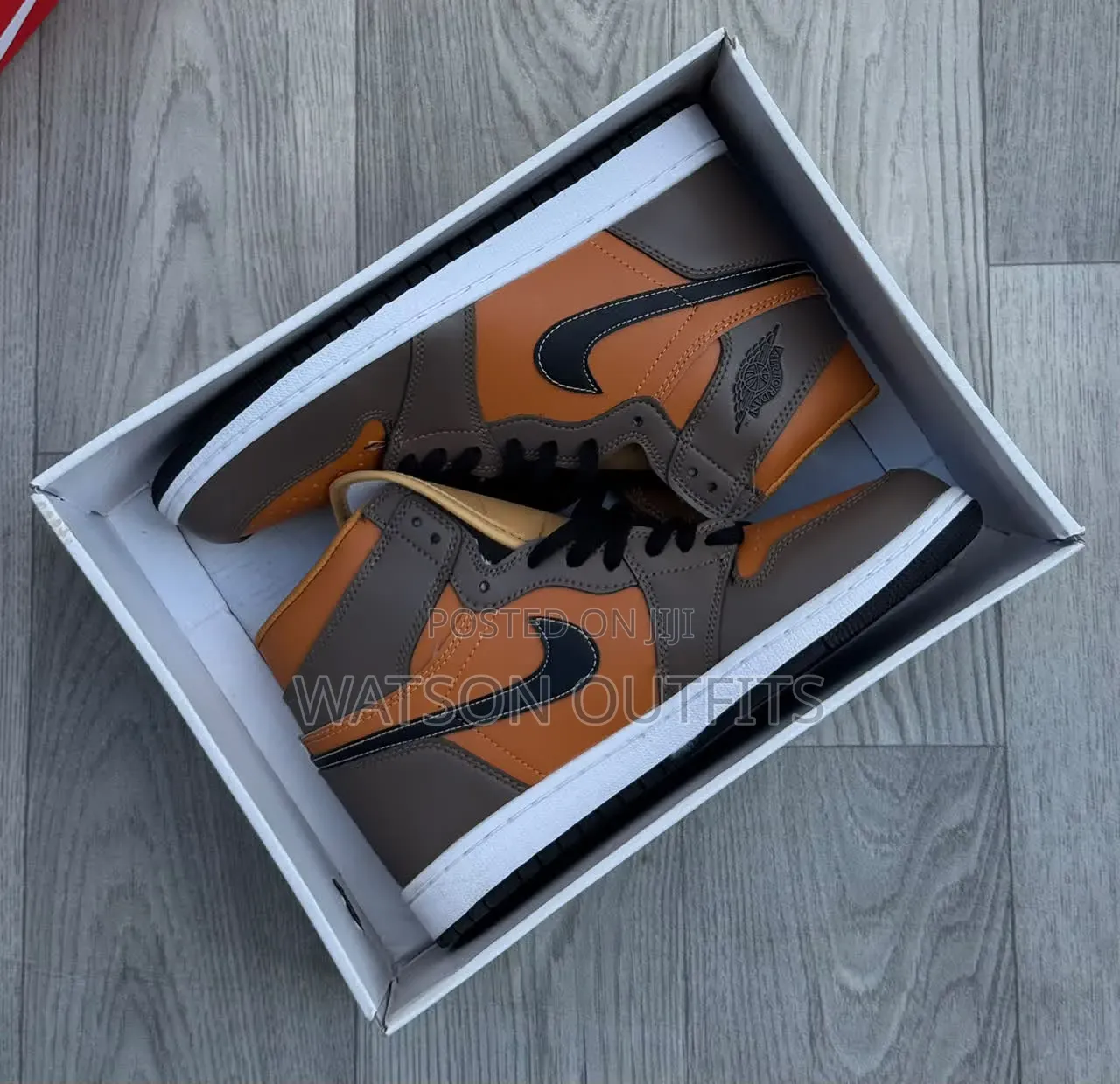 Men's Leather Shoes in AJ1-high Gum Design