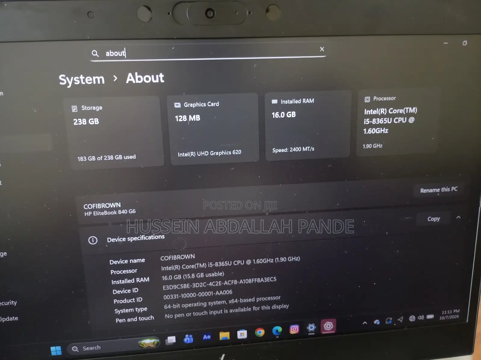 Laptop HP EliteBook 840 G6 16GB Intel Core i5 SSD 256GB