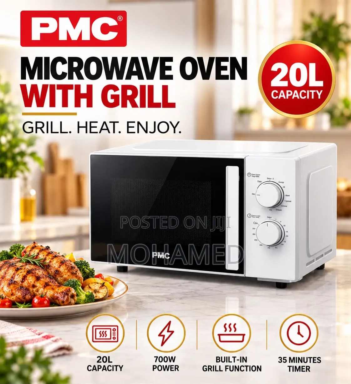  PMC Microwave Oven With Grill – 20l 