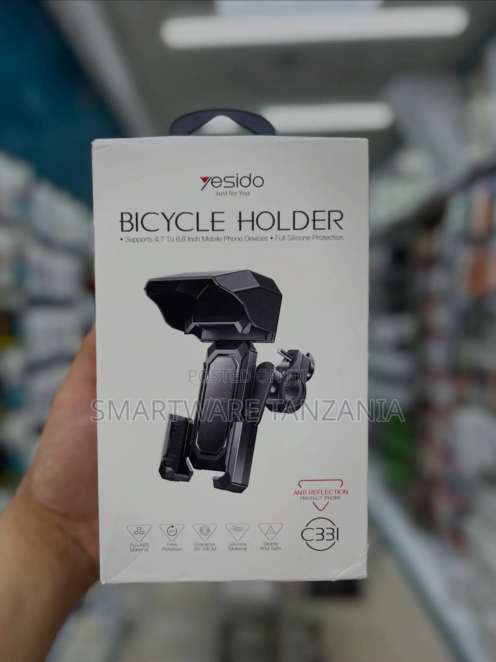 Yesido Bicycle Holder for 4.7 to 6.8 Inch Phones, Silicone Material