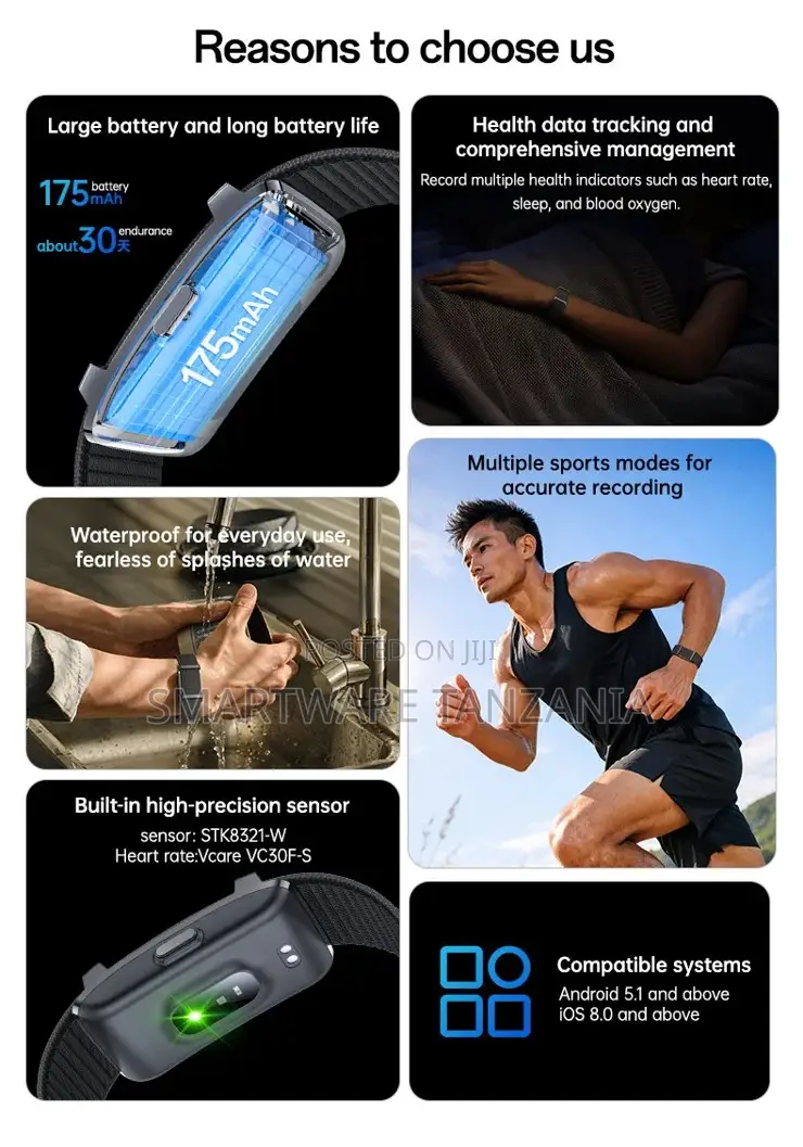 Yesido Smart Bracelet BT 5.4, Waterproof Zinc Alloy Shell, Nylon Strap