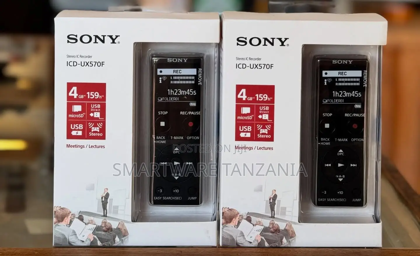 Sony ICD-UX570F Stereo IC Recorder, 4GB Memory, USB, MicroSD Slot