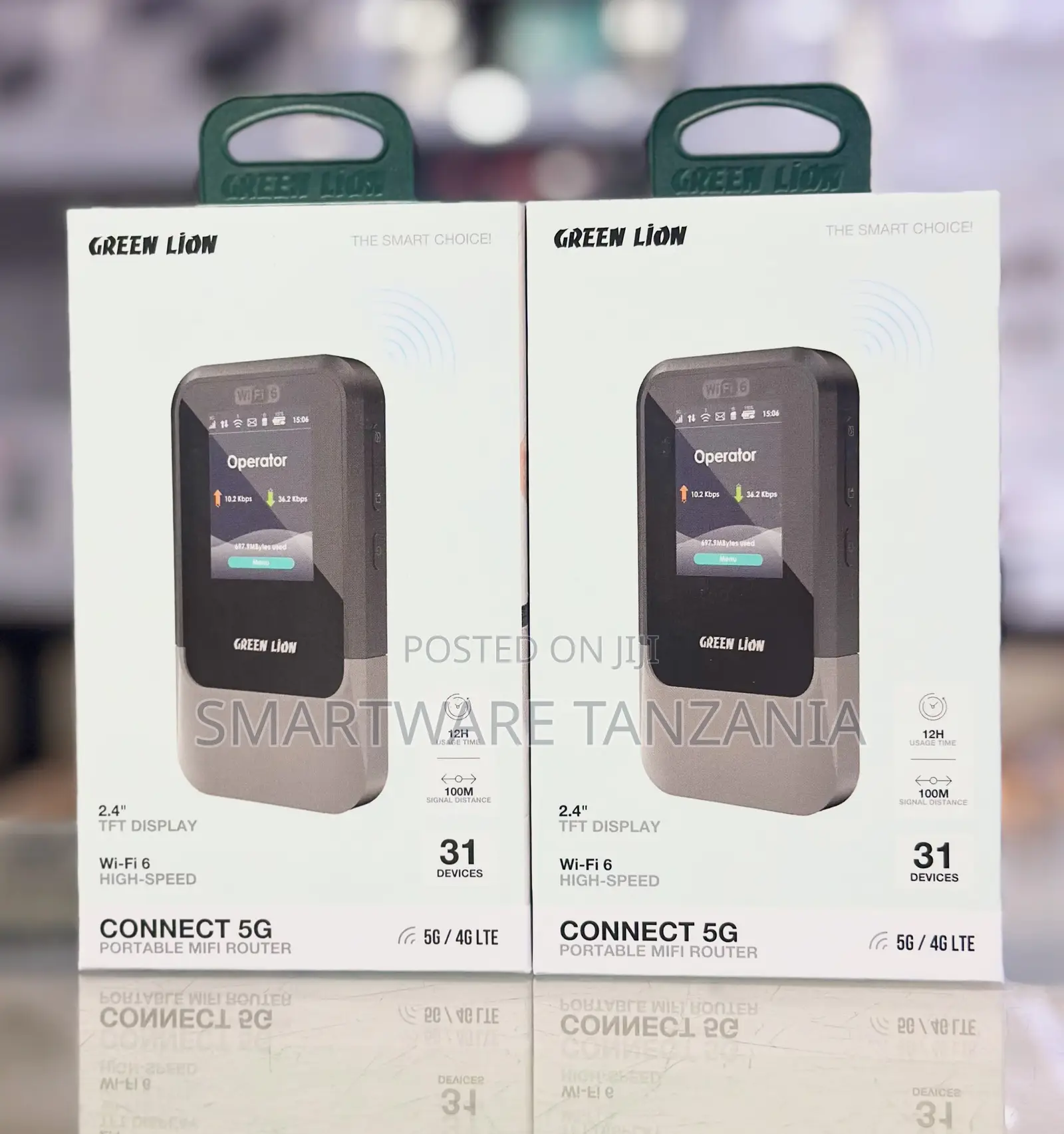 Green Lion CONNECT 5G Portable MiFi Router, Wi-Fi 6, 2.4" TFT Display
